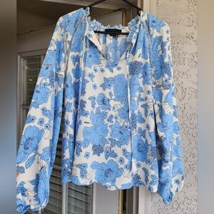 Sanctuary Blue Floral Blouse Like New
